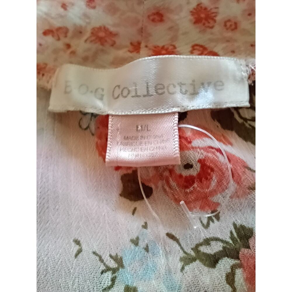 Bog Collective Floral Cottagecore Kimono Lightweight Summer Large - Picture 4 of 5
